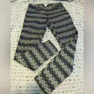 H&M Navy Blue Patterned Slim Ankle Pants